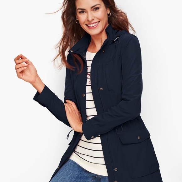 Talbots Anorek Jacket Wind Rain Navy - Picture 1 of 8